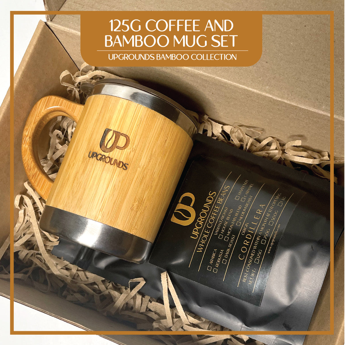 125g Coffee and Bamboo Mug Set | Upgrounds