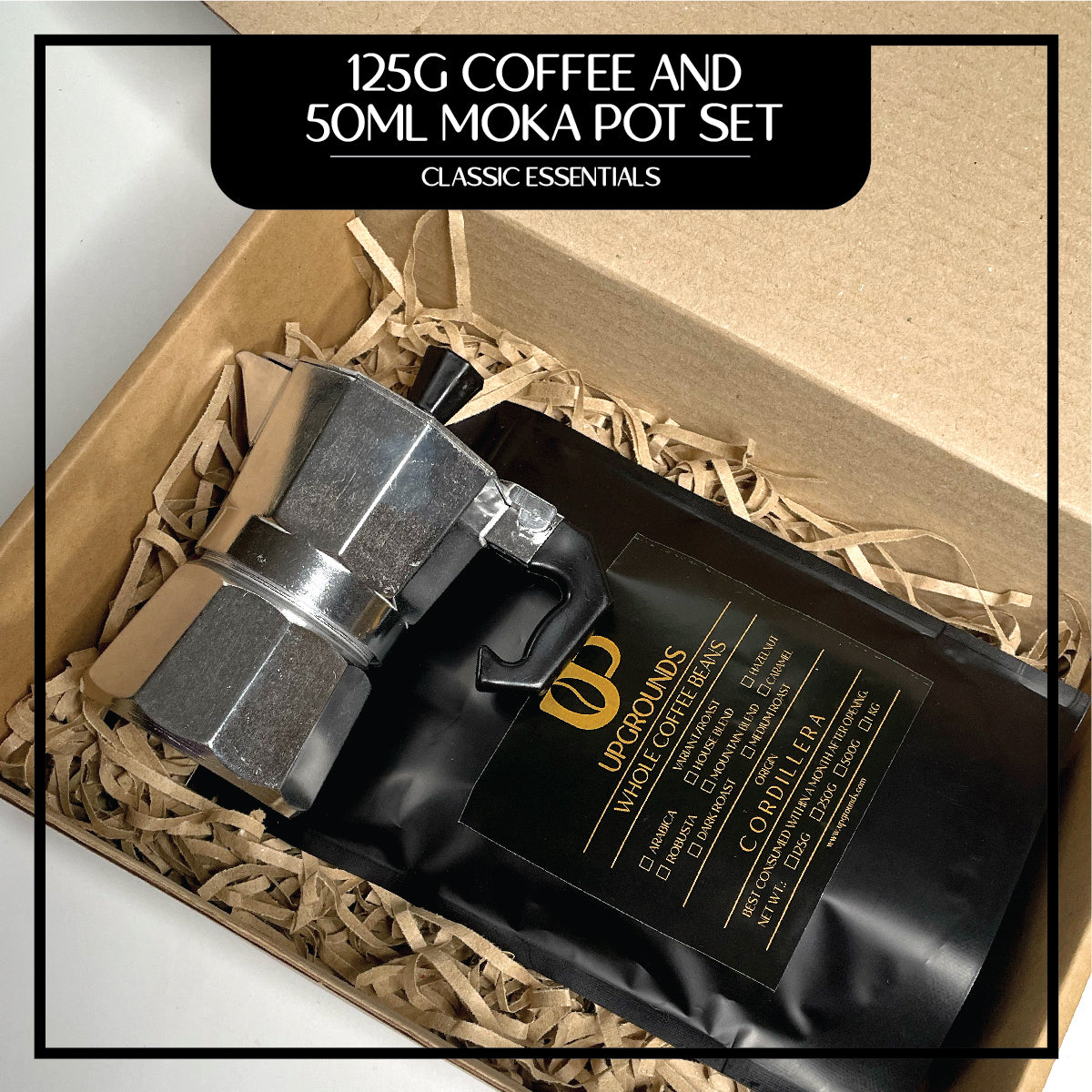 125g Coffee and 50ml Moka Pot Set | Upgrounds