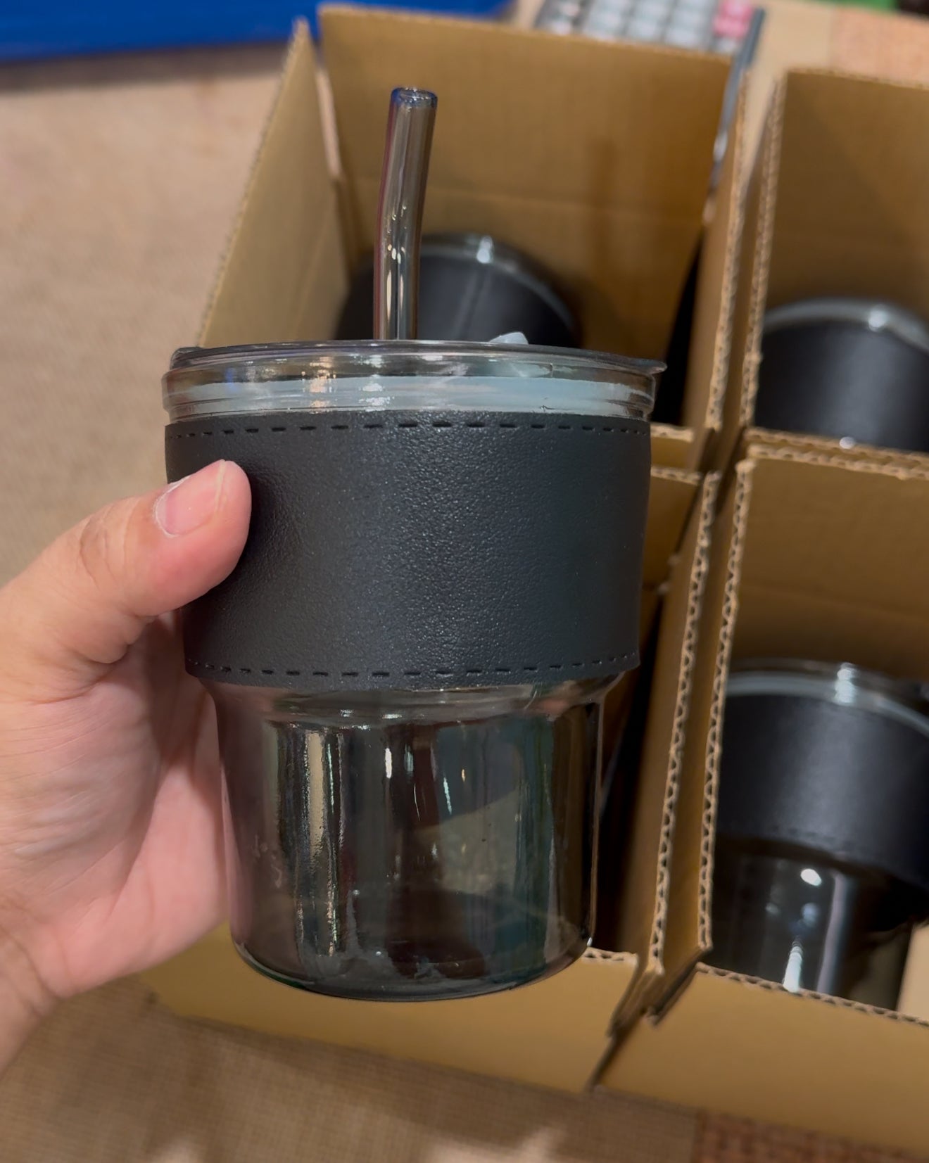 Single Drip Coffee and 450ml Coffee Cup with Straw Set