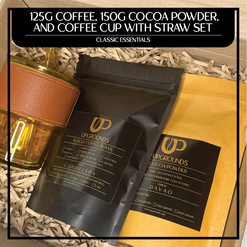 125g Coffee, 150g Cocoa Powder and 450ml Coffee Cup with Straw Set | Upgrounds
