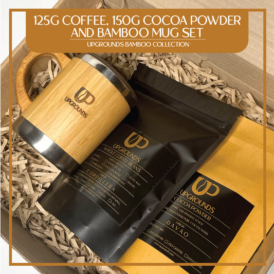 125g Coffee, 150g Cocoa Powder and Bamboo Mug Set | Upgrounds