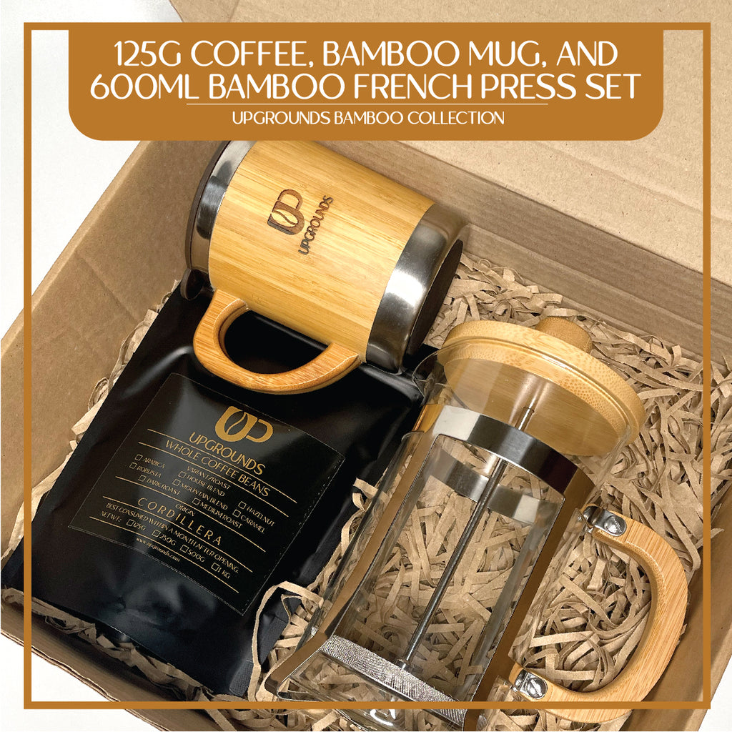 125g Coffee, Bamboo Mug and Bamboo French Press