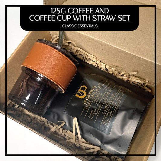 125g Coffee and 450ml Coffee Cup with Straw Set | Upgrounds