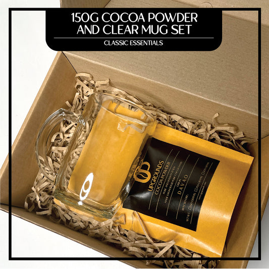 150g Cocoa Powder and Clear Mug Set | Upgrounds