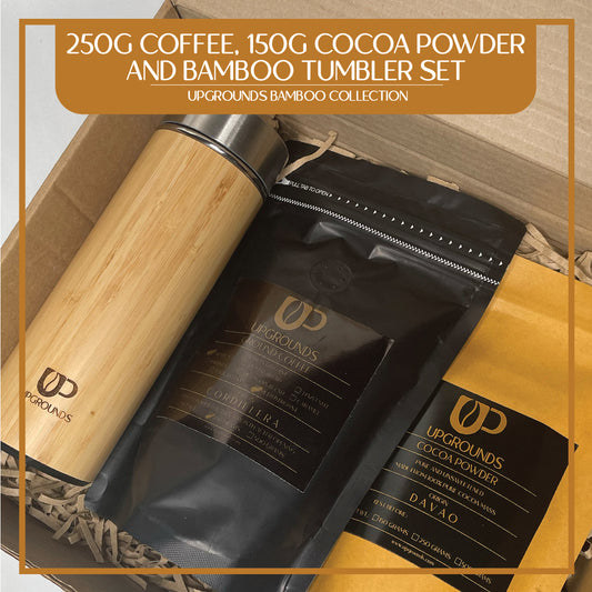 250g Coffee, 150g Cocoa Powder and Bamboo Tumbler Set | Upgrounds