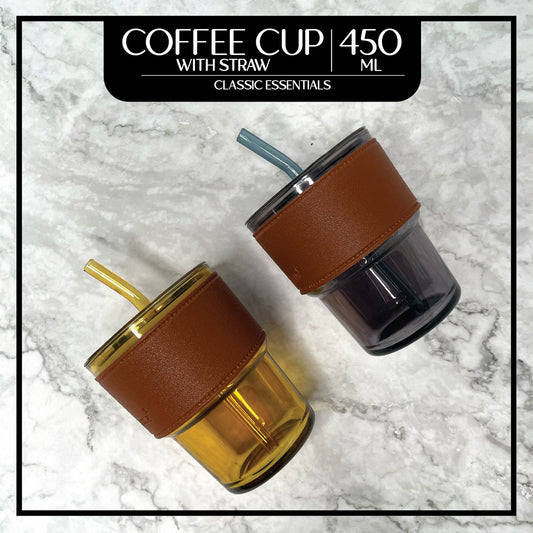 450ml Coffee Cup with Straw