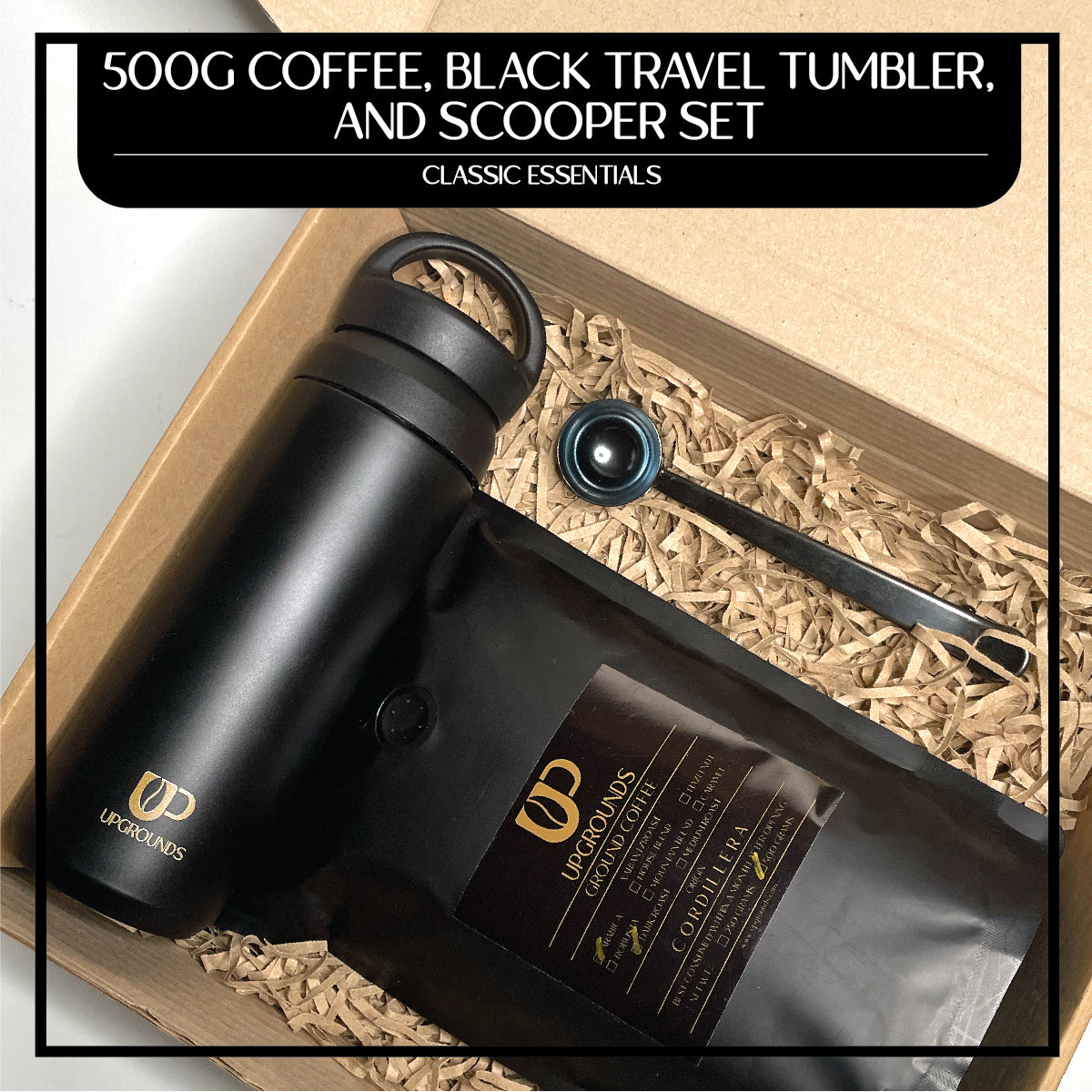 500g Coffee, Tumbler and Scooper Set | Upgrounds