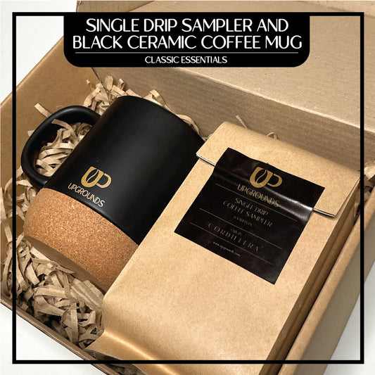 Single Drip Sampler and 360ml Black Ceramic Mug Set | Upgrounds