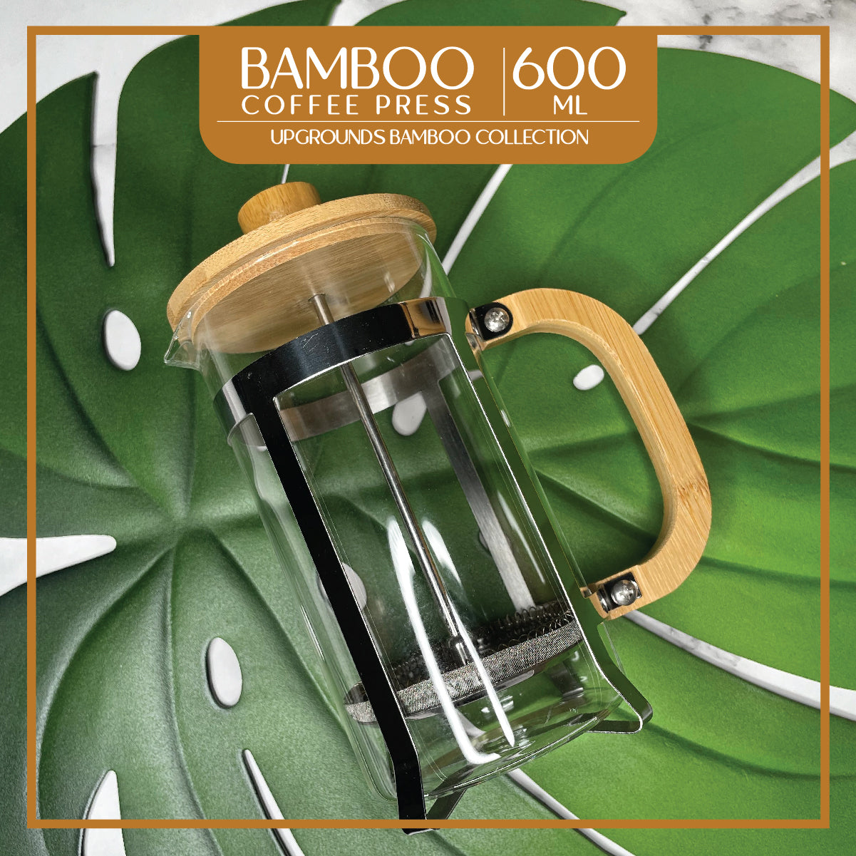 Bamboo French Press (600ml) | Upgrounds