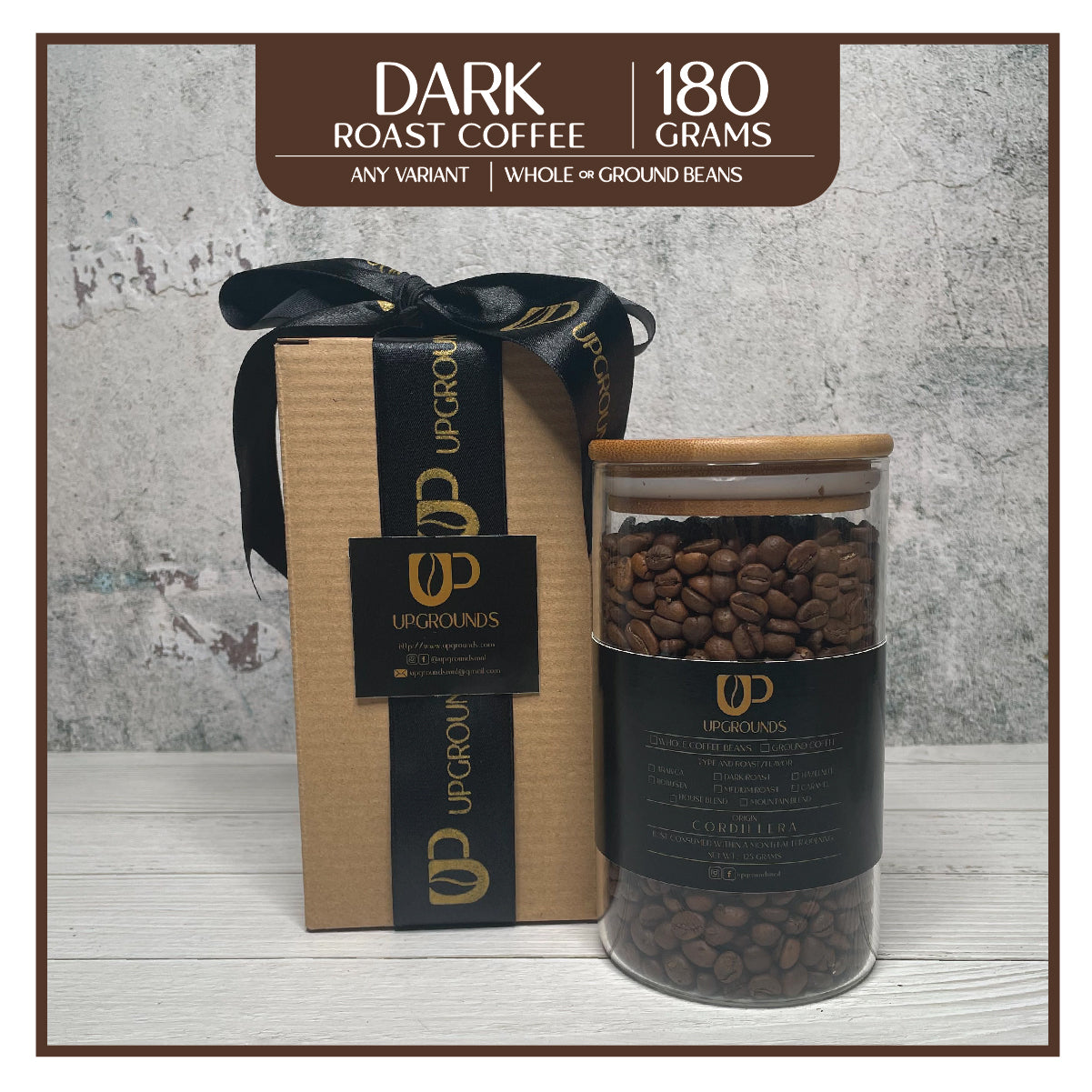 Dark Roast Coffee in Small Jar | Upgrounds Edit alt text