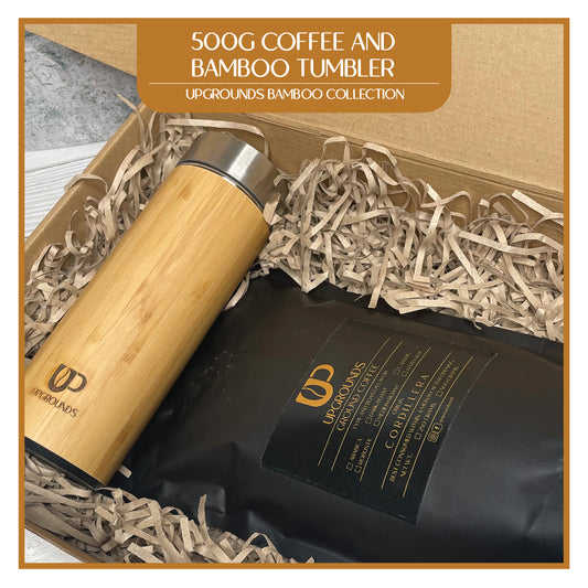 500g Coffee and Bamboo Tumbler Set | Upgrounds